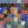 Illustration mit Puzzleteilen in verschiedenen Erdfarben