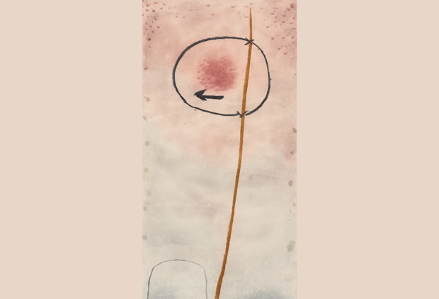 Paul Klee, labiler Wegweiser, 1937, 45, Aquarell auf Papier auf Karton, 43,8 × 20,9/19,8 cm, Privatbesitz Schweiz, Depositum im Zentrum Paul Klee, Bern